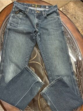 Ariat Men's M5 Rebar Straight Jeans in Faded Blue Denim 32x38